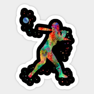 Girl softball player Sticker